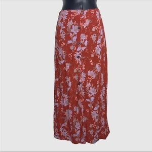 Free People 4 Retro Love Maxi Skirt red floral 
90s rayon